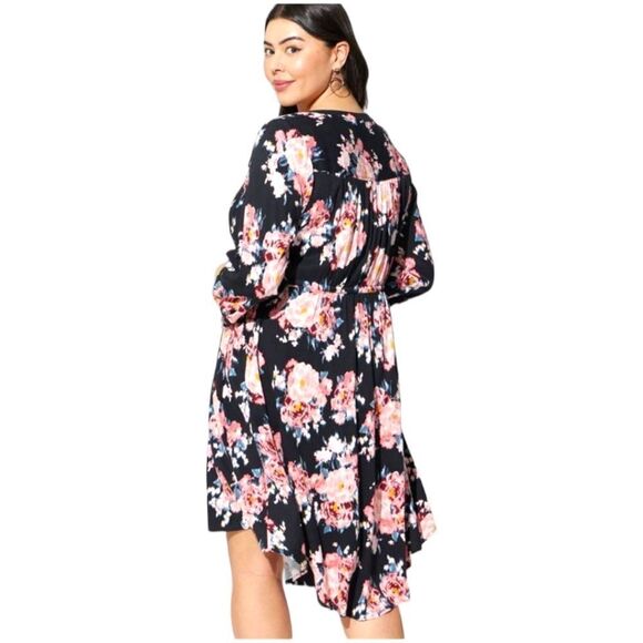 TORRID PLUS SIZE-MINI CHALLISโFLORAL HIGH- LOW SHIRT DRESS SIZE 4X - Picture 10 of 17